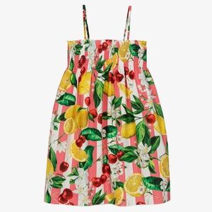 NWT Dolce & Gabbana Pink Lemon Cherry Print Sundress Sz 12